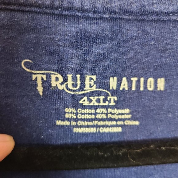 True Nation Mens 4XLT Blue Striped Long Sleeves Lightweight Pullover Sweater - Picture 6 of 7